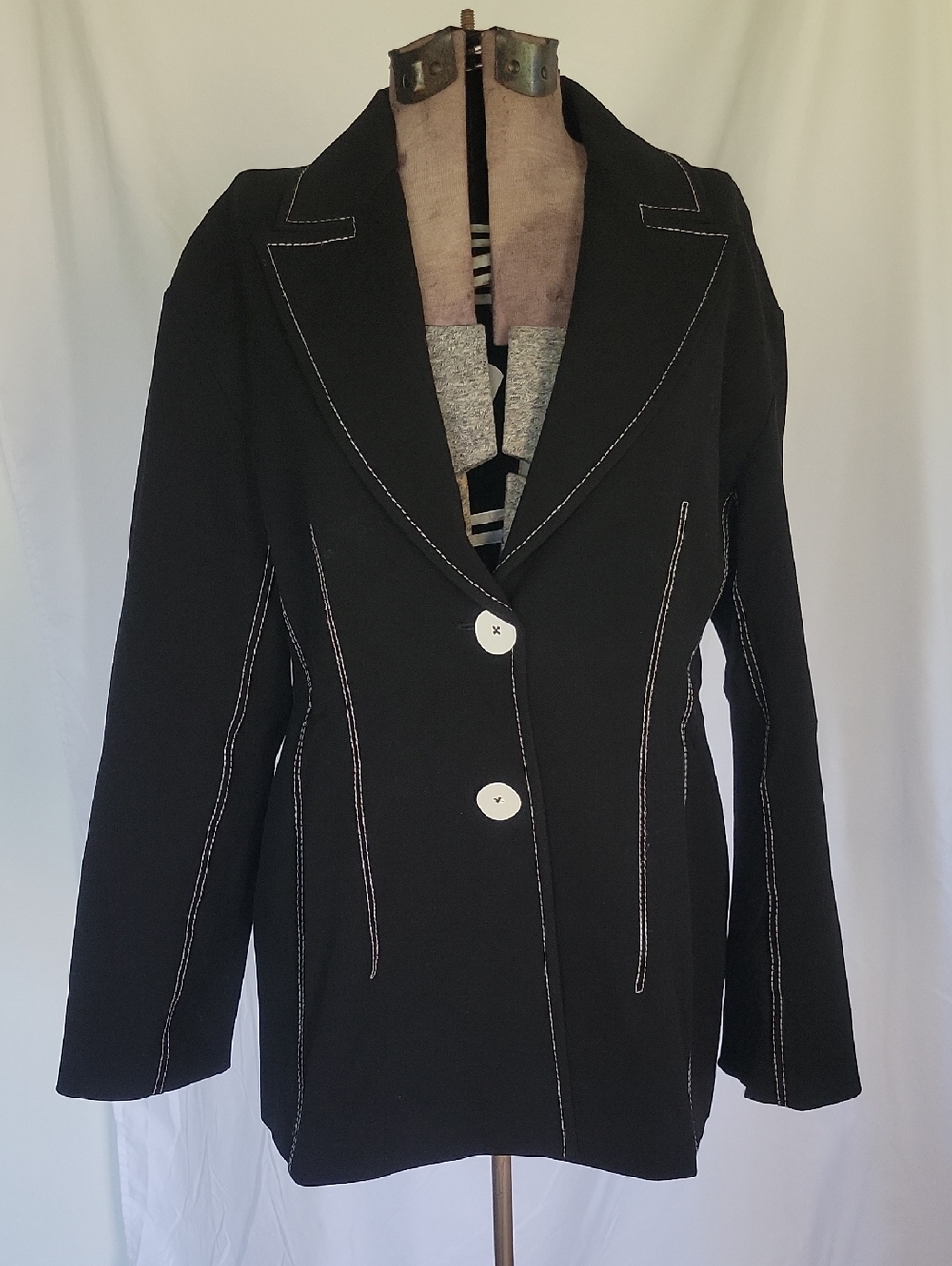 ZARA WOMAN Blazer Large Black & White